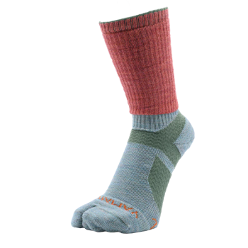 YAMAtune - Hikers Arch Socks - Crew - 2 Toe - Strong Orange/Light Green